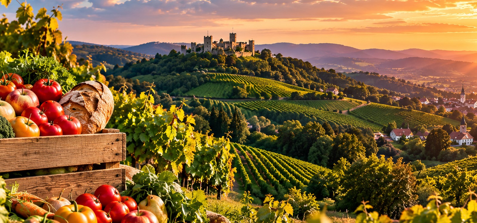 Saarländische Landschaft als Symbol für regionale Lebensmittelrettung